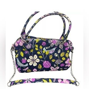 Vera Bradley Nightingale Quilted Chain Bag Purse Birds Flowers